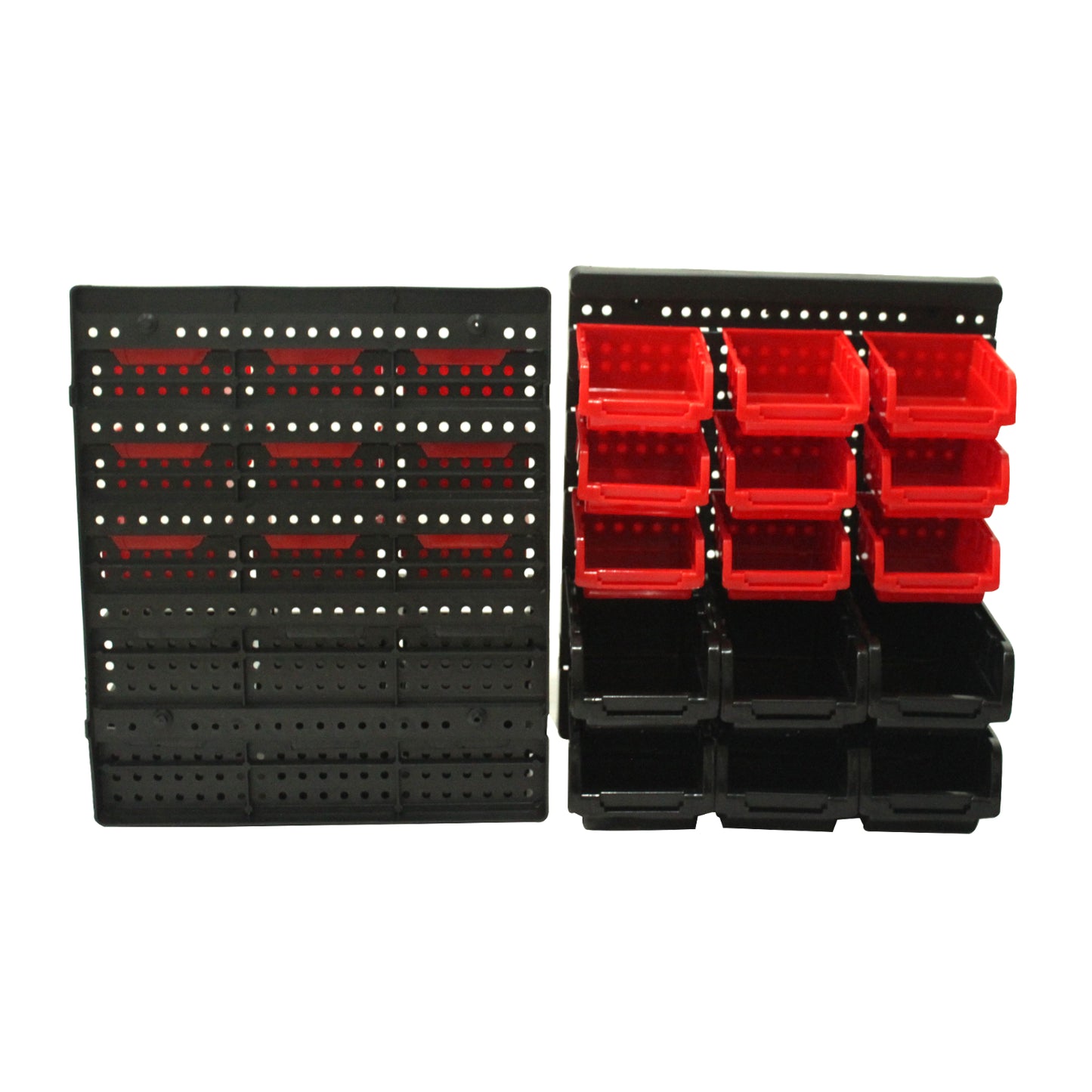 32 PC WALL MOUNTED GARAGE STORAGE BIN WORKSHOP ORGANISER RACK DIY TOOL BOXES