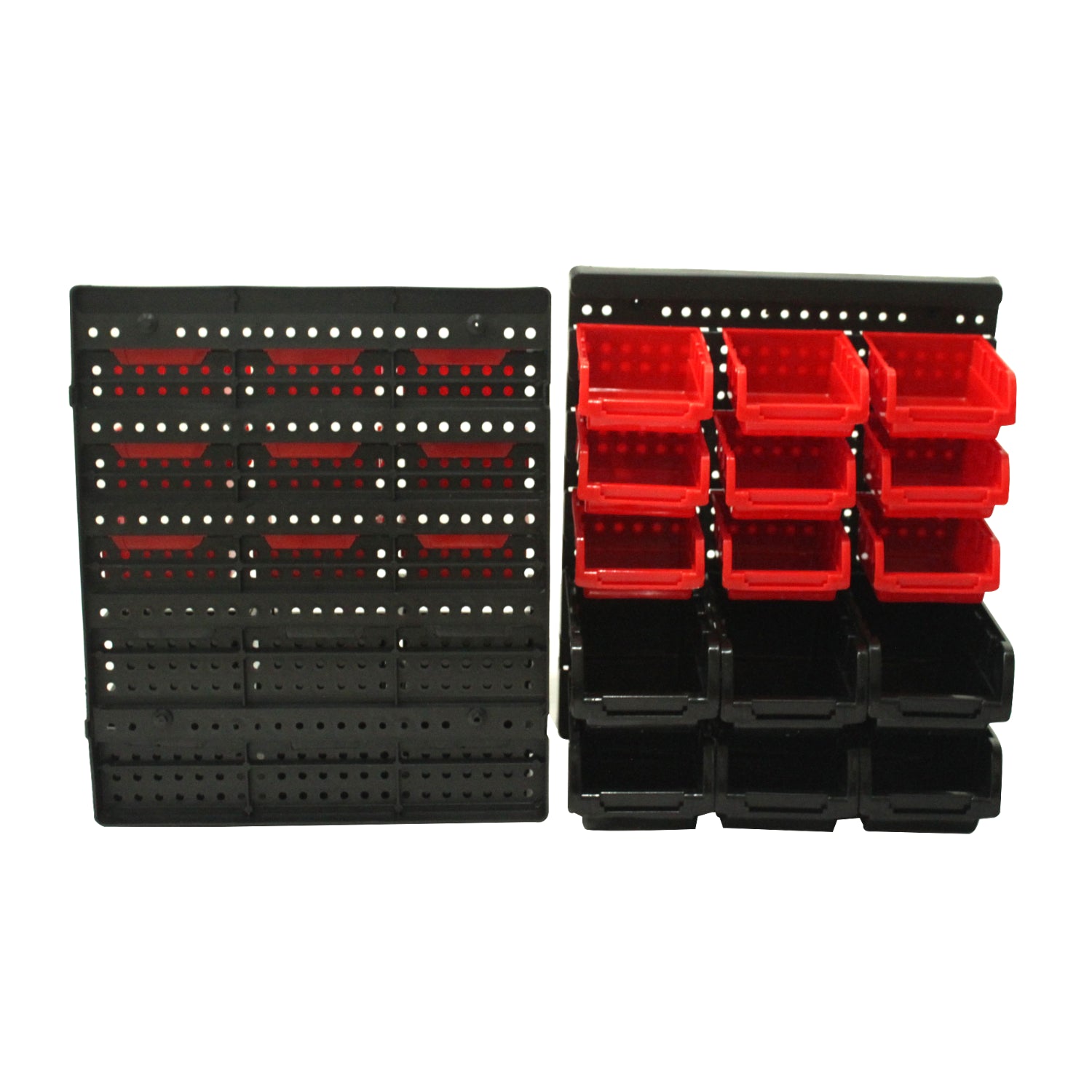 32 PC WALL MOUNTED GARAGE STORAGE BIN WORKSHOP ORGANISER RACK DIY TOOL BOXES