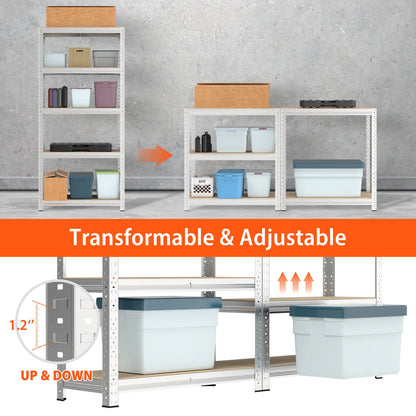 Shelving Unit for Garage Shed Storage, 5 Tier Shelf Unit, Boltless Racking Adjustable Shelf Rack Unit Free Standing Work