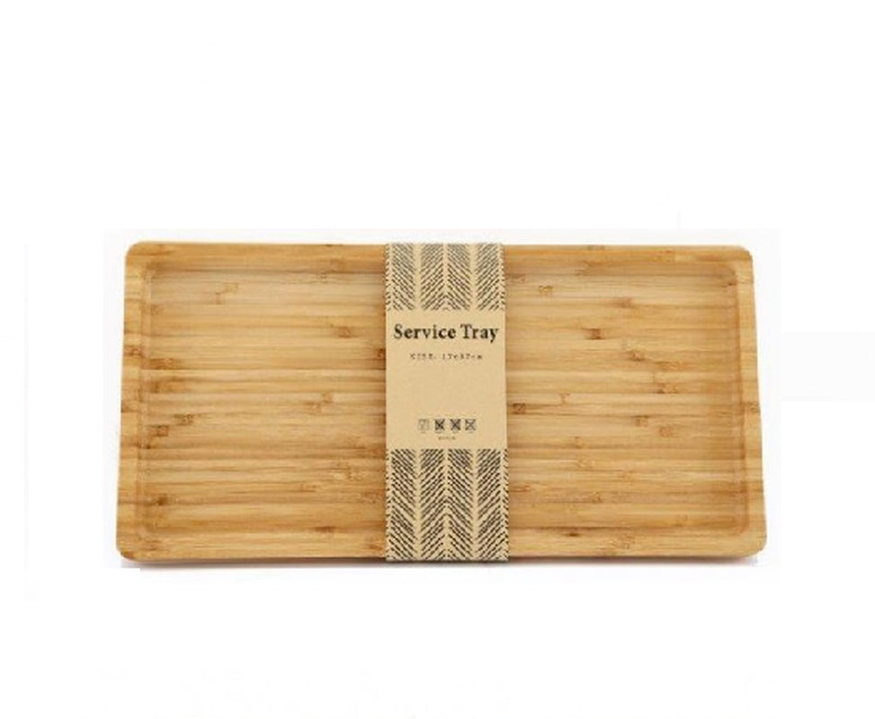 Bamboo Tea Fruit Holder Storage Section Plate Cup Saucer Tray Serving Wood Trays