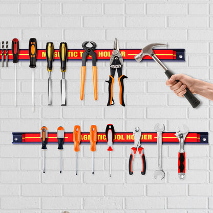 Set of 6 Magnetic Tool Strip Holder Garage Rail Wall Mounted Bits Storage Rack