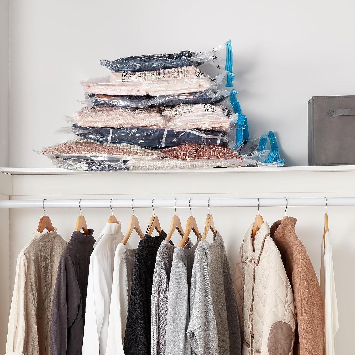 Vacuum Compression Zipper Storage Bags with Hand Pump, 20 Count, 4 Pack of 5 (Small, Medium, Large & Jumbo), Multiple, Clear