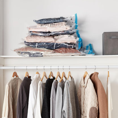 Vacuum Compression Zipper Storage Bags with Hand Pump, 20 Count, 4 Pack of 5 (Small, Medium, Large & Jumbo), Multiple, Clear