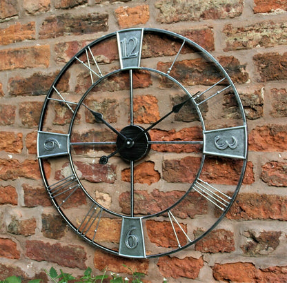 Garden Ornament Wall Clock Open Face Station Church Tower Clock Indoor Outdoor