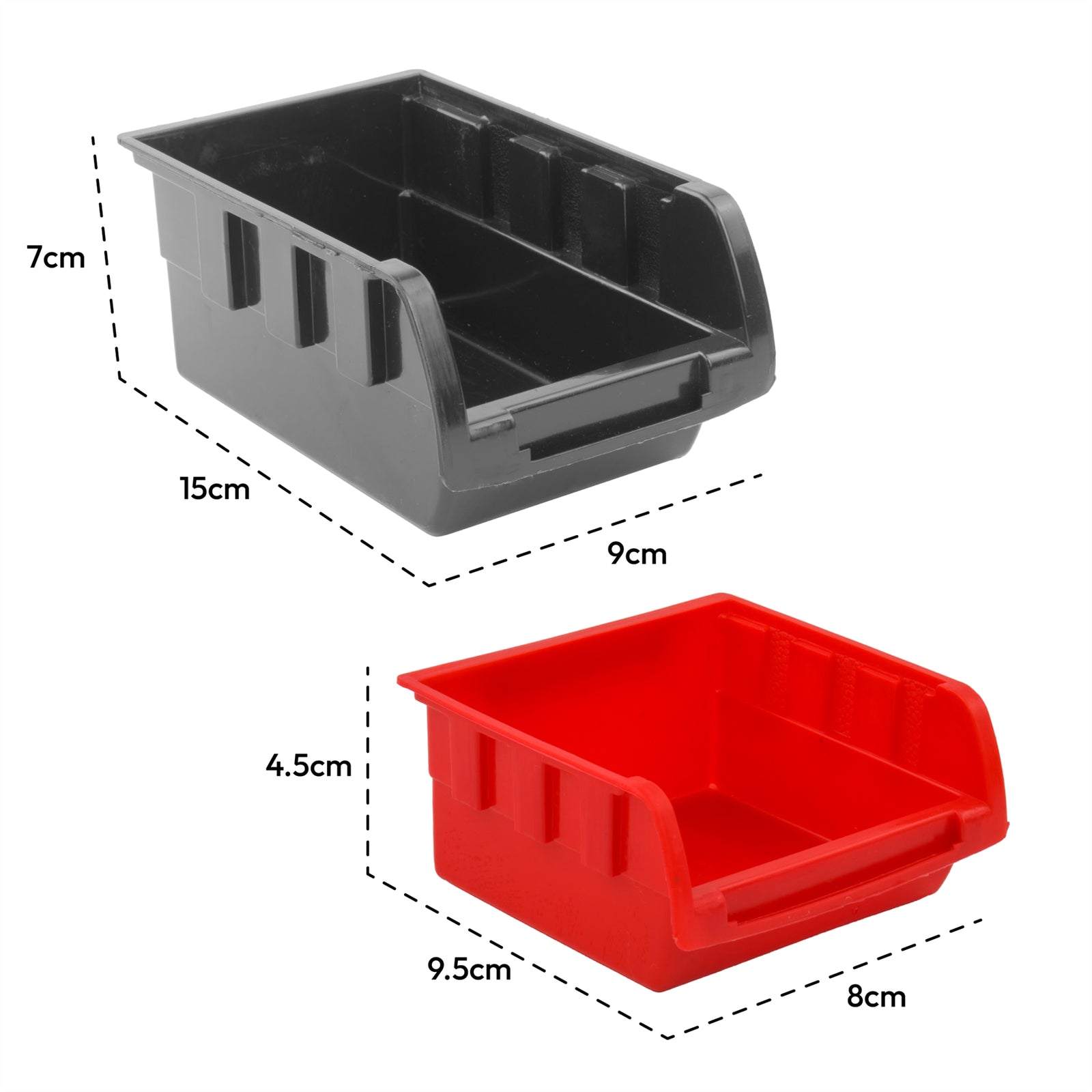 32 PC WALL MOUNTED GARAGE STORAGE BIN WORKSHOP ORGANISER RACK DIY TOOL BOXES