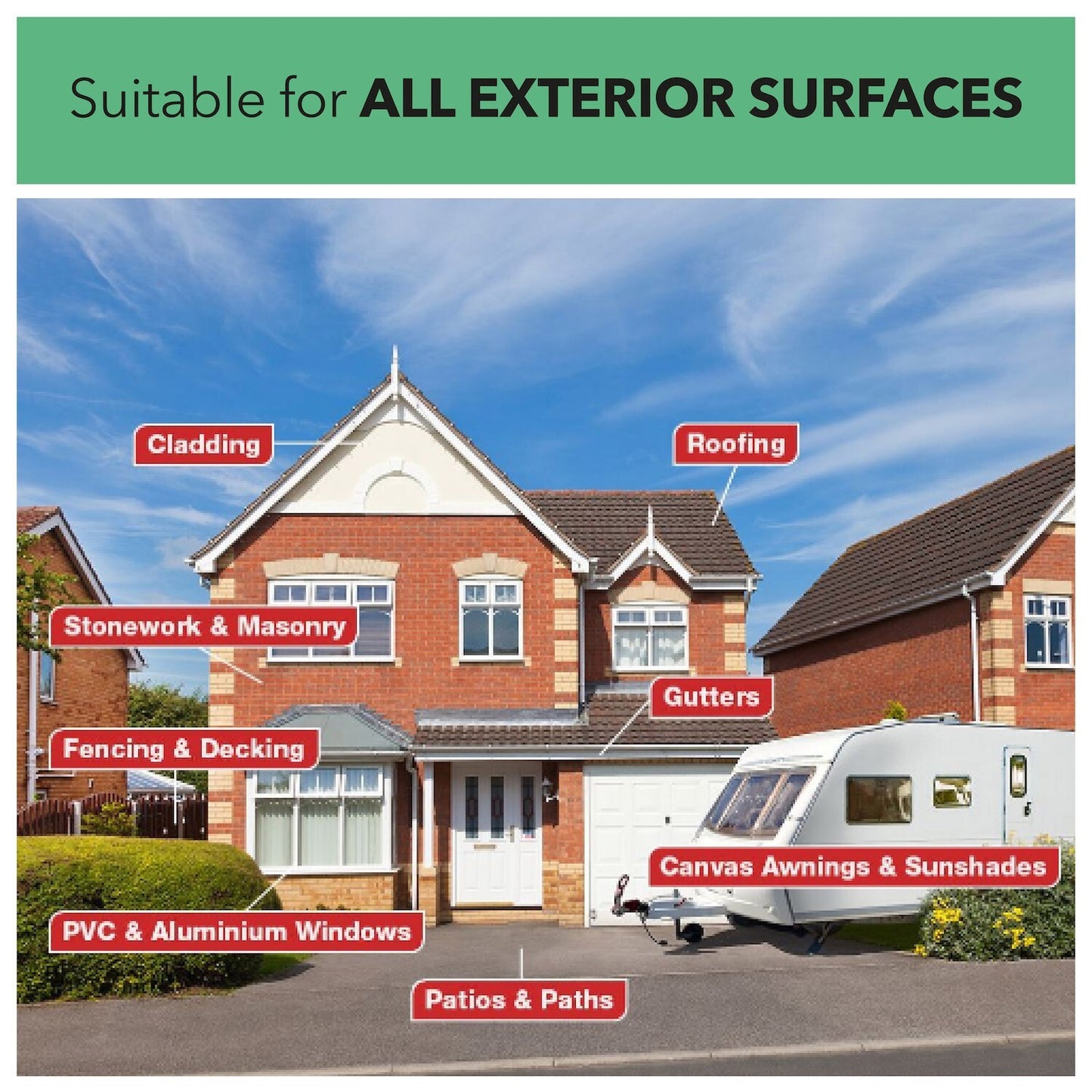 Spray and Leave 5L One Chem Ready to Use Kills Algae Mould Long Hose Trigger