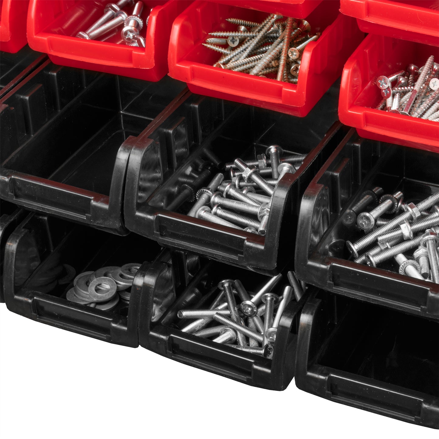 32 PC WALL MOUNTED GARAGE STORAGE BIN WORKSHOP ORGANISER RACK DIY TOOL BOXES