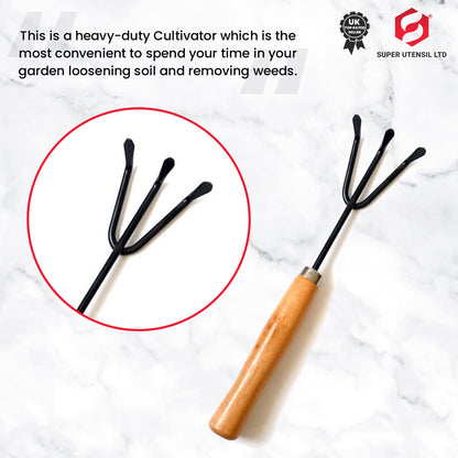 3Pc Heavy Duty Hand Trowel Transplanting Trowel and Fork Garden Tools Set