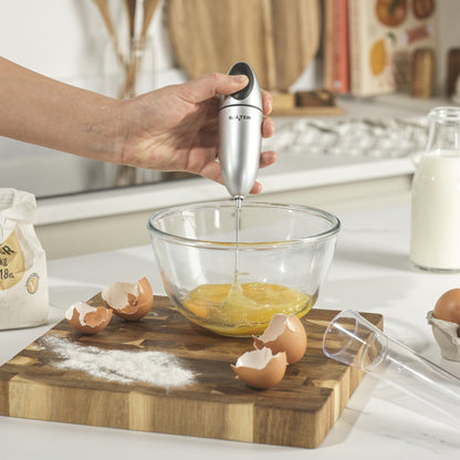 Salter Handheld Milk Frother Battery Operated Electric Whisk Double Coil