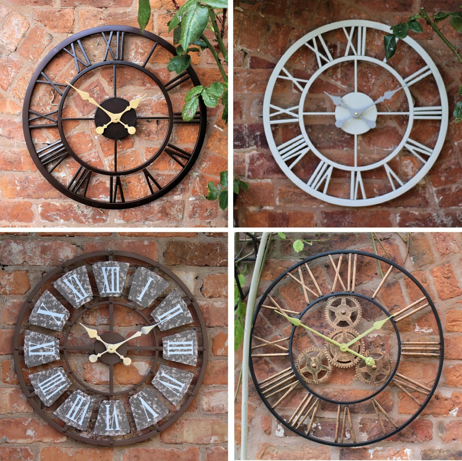 Garden Ornament Wall Clock Open Face Station Church Tower Clock Indoor Outdoor
