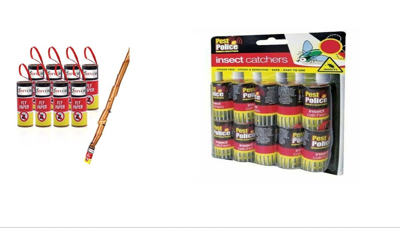 PACK of FLY TRAP CATCHER INSECT KILLER CLEAR DOUBLE SIDED STRIP