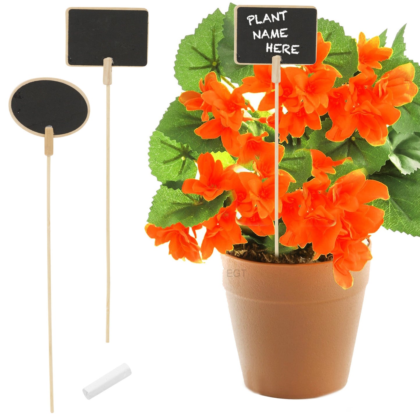 Wooden Herb Plant Pot Blackboard Garden Kitchen Seed Flower Labels Tags + Chalk!