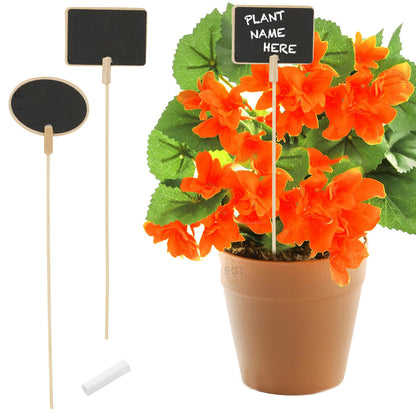 Wooden Herb Plant Pot Blackboard Garden Kitchen Seed Flower Labels Tags + Chalk!
