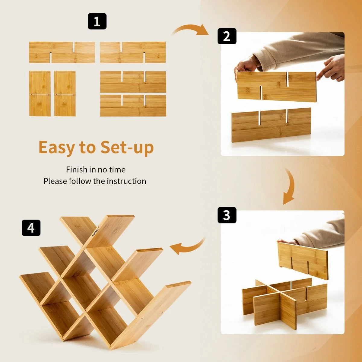 8-Bottle Bamboo Wine Rack with Odorless Painting for Home and Bar