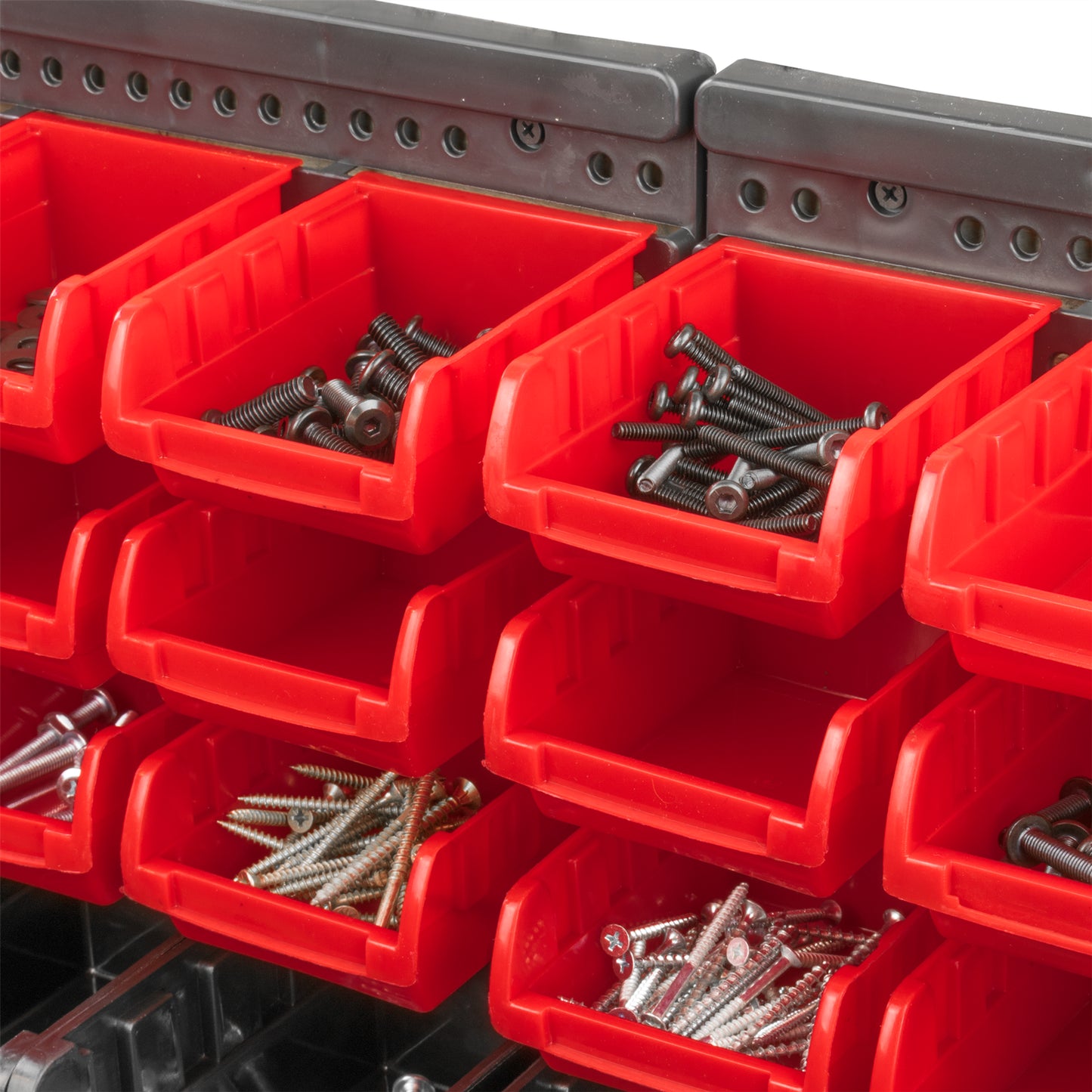 32 PC WALL MOUNTED GARAGE STORAGE BIN WORKSHOP ORGANISER RACK DIY TOOL BOXES