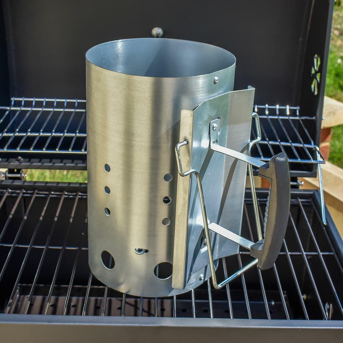 OUTDOOR CHARCOAL BBQ CHIMNEY STARTER QUICK START LIGHTER BURNER COAL FUEL